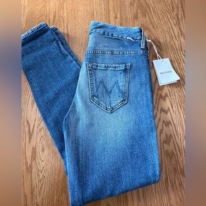 NWT Mother Jeans High Waisted Looker Ankle  Poplin Jeans Size 25